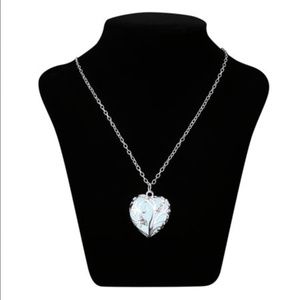 Silver Heart Vine Style Pendant Necklace